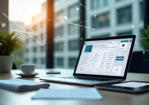 ИП за ноутбуком отправляет электронные документы через разные операторы ЭДО, на экране интерфейс с УПД и статусами отправки